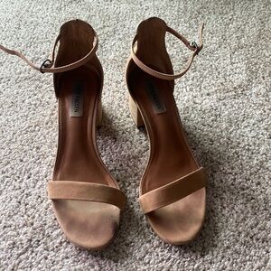 Steve Madden Nude Suede Block Heels